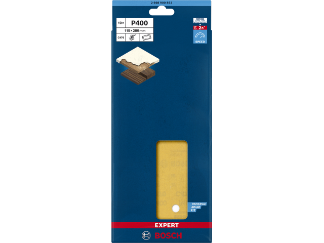 XPERT C470 brusni papir s 14 luknjami za ekscentrične brusilnike, Dimenzije: 115x280mm, Zrnatost: 400, 2608900852